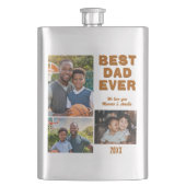 最高のモダンパパ3写真コラージュ父の日 フラスク (正面)