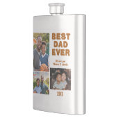 最高のモダンパパ3写真コラージュ父の日 フラスク (左)
