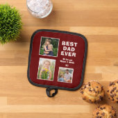 最高のモダンパパ3写真コラージュ父の日 鍋敷き (トップダウン)