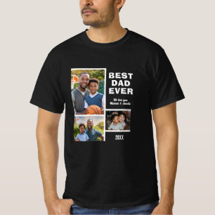 最高のモダンパパ3写真コラージュ父の日 Tシャツ