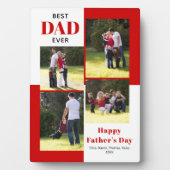 最高のモダンパパ4枚の写真を赤い父の日 フォトプラーク (正面)