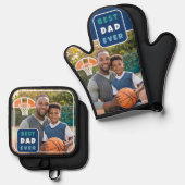 最高のモダンパパ・エバーファーズデイ 鍋つかみ&鍋敷きセット (正面/裏面)