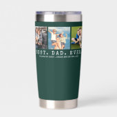 最高のモダンパパEVER 3写真パーソナライズされた緑 保温保冷タンブラー (背面)