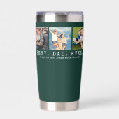最高のモダンパパEVER 3写真パーソナライズされた緑 保温保冷タンブラー (正面)