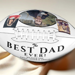 最高のモダンパパEver Father 3 Photo Collage アメリカンフットボール