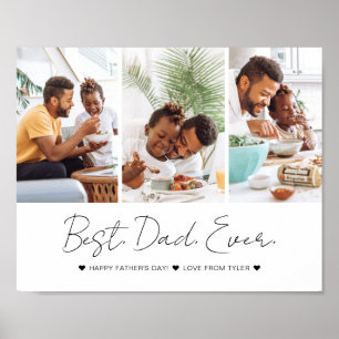 最高のモダンパパEver Father's Day 3 Photo Collage ポスター