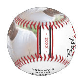 最高のモダンパパScript Father's Day Photo 野球ボール (裏面)