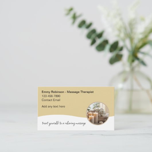 最高のモダンマッサージセラピストスパ名刺 名刺 (スタンド正面)