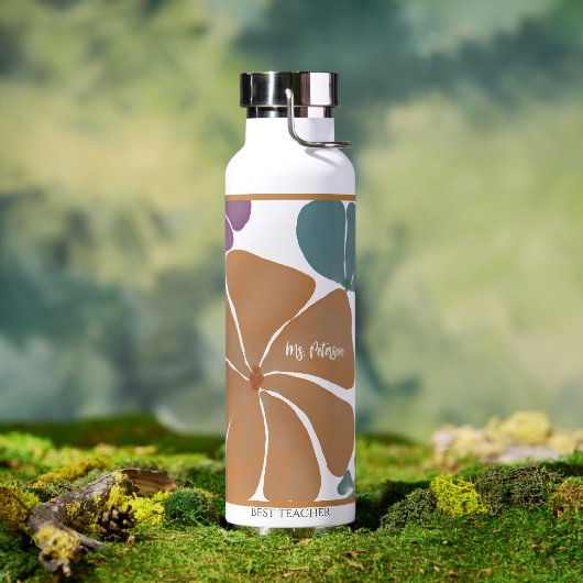 最高のモダン先生水色フローラ水瓶 ウォーターボトル (アウトドア)