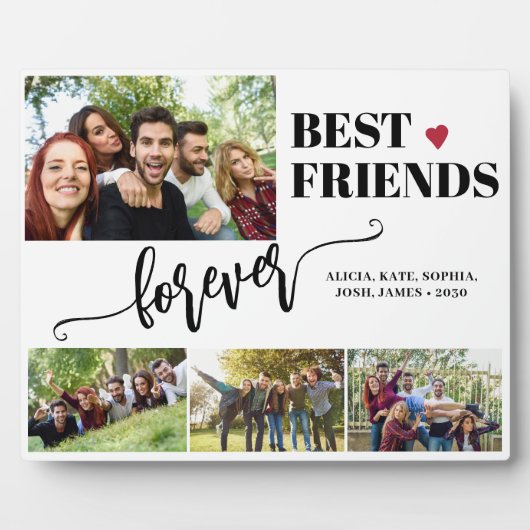 最高のモダン友達の写真のコラージュ名 フォトプラーク (正面)