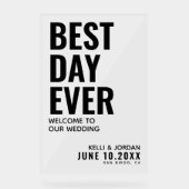 最高のモダン日の歓迎結婚アクリル看板 アクリルサイン (正面)