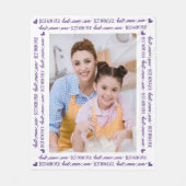 最高のモダン母の写真パーソナライズされたエレガント中 フリースブランケット (正面)