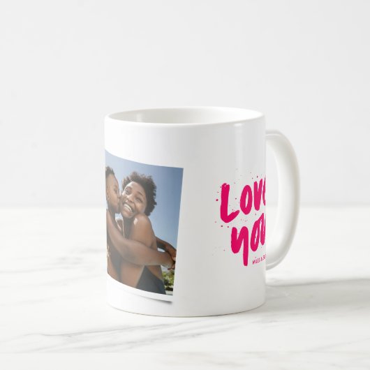 最高のモダン母の日のピンクの写真 コーヒーマグカップ (正面右)