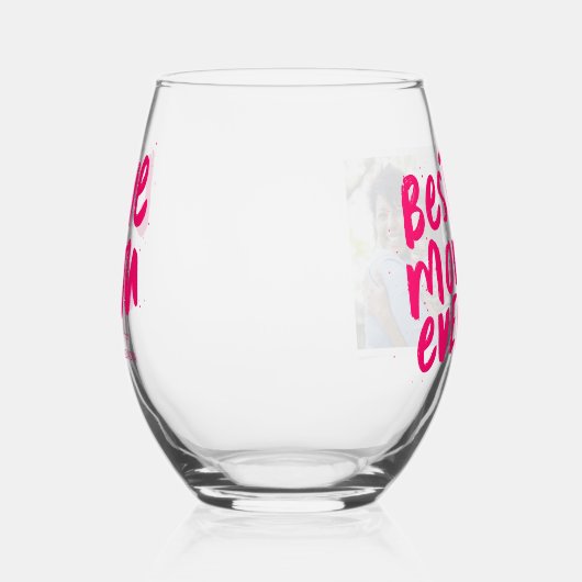 最高のモダン母の日のピンクの写真 ステムなしワイングラス (右)