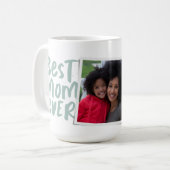 最高のモダン母の日の写真sage green mother's Day コーヒーマグカップ (正面左)