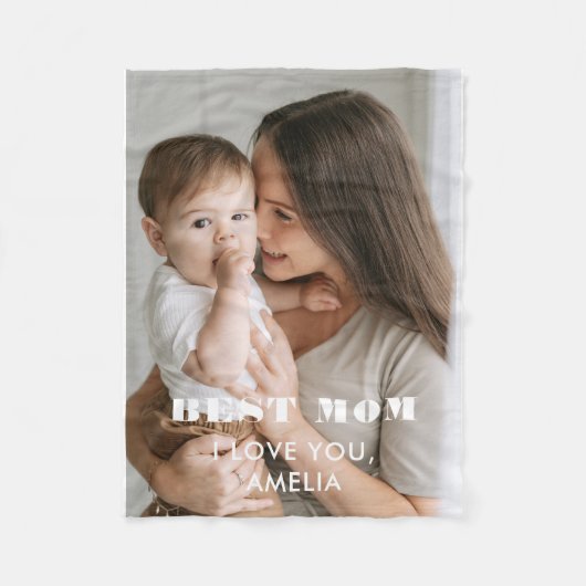 最高のモダン母の葉1カスタム枚 フリースブランケット (正面)