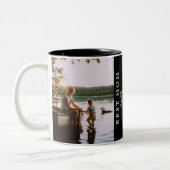 最高のモダン葉2カスタム枚写真黒 ツートーンマグカップ (左)