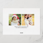 最高のモダン金ゴールド文字ワインレッド写真 箔シーズンカード (裏面)