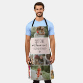 最高のモダン・おばあちゃんの写真コラージュ・グリッド エプロン (着用した状態)