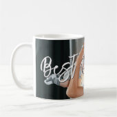 最高のモダン・Ever Scriptの写真パーソナライズされた コーヒーマグカップ (左)