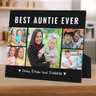 最高のモダンAuntie Ever 5 Photo Collage Black フォトプラーク