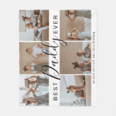 最高のモダンDaddy Ever写真コラージュ フリースブランケット (正面)