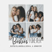 最高のモダンFriendsシックパーソナライズされた4枚の写真 フリースブランケット (正面)