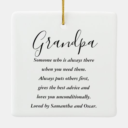 最高のモダンGrandpaエバー美しい セラミックオーナメント (裏面)