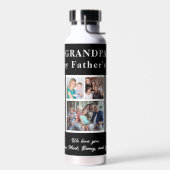 最高のモダンGrandpa写真コラージュタイポグラフィ ウォーターボトル (左面)