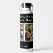 最高のモダンGrandpa写真コラージュタイポグラフィ ウォーターボトル (背面)