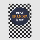 最高のモダンGrandpa白黒チェック ゴルフタオル (正面)