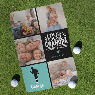 最高のモダンGrandpa by Par Photo Collage Gift ゴルフタオル