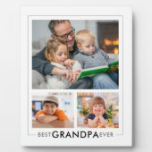 最高のモダンGrandpa Ever 3 Photo Collage White フォトプラーク (正面)
