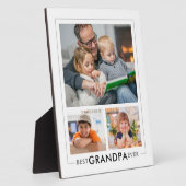 最高のモダンGrandpa Ever 3 Photo Collage White フォトプラーク (側面)