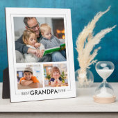 最高のモダンGrandpa Ever 3 Photo Collage White フォトプラーク (側面)