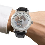 最高のモダンMessage Father's Day Photo 腕時計<br><div class="desc">最高のモダンパパはメッセージ父の日の写真の腕時計。デザインは写真と写真の白の上に黒い縁ど文字をのまわりに持つ。メッセージカスタムと名前でパーソナライズし、写真を追加。父ユニークの日、誕生日またはクリスマスのパパまたは祖父のための贈り物。</div>