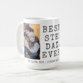 最高のモダンSTEPDAD EVER 2写真パーソナライズされた コーヒーマグカップ (正面左)