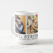 最高のモダンSTEPDAD EVER 3枚の写真パーソナライズされた コーヒーマグカップ (正面左)