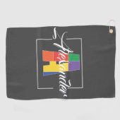 最高のモノグラムのイニシャルA灰色 ゴルフタオル (横)