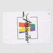 最高のモノグラムイニシャル色文字付きゴルフタオル ゴルフタオル (横)