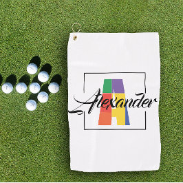 最高のモノグラムイニシャル色文字付きゴルフタオル ゴルフタオル
