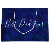 最高のユニークパパ・エバ・ネービー・ファザーズ・デイ ラージペーパーバッグ (正面)
