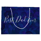 最高のユニークパパ・エバ・ネービー・ファザーズ・デイ ラージペーパーバッグ (裏面)