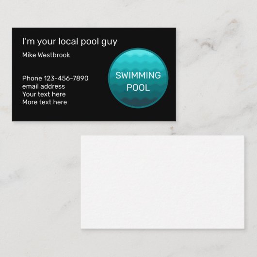 最高のユニークプール 名刺 (正面/裏面)