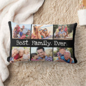 最高のユニーク家族の引用文6写真コラージュ ランバークッション (ブランケット)