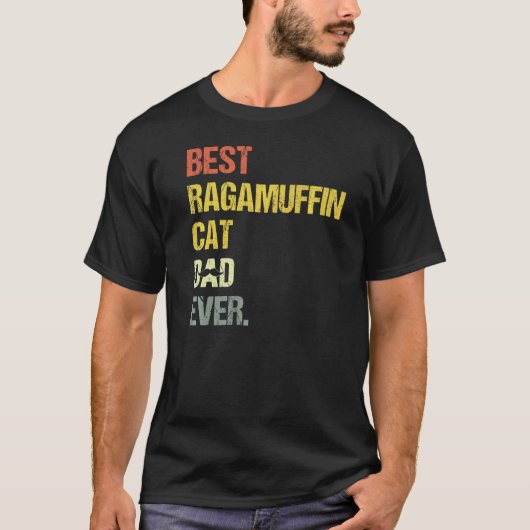 最高のラガマフィン猫のお父さん Tシャツ (正面)