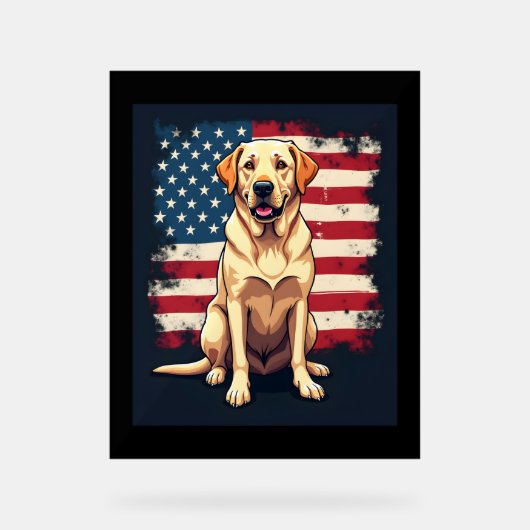 最高のラブラドール女子男性へイエロー・ラブラドール・レトリーバードッグレトリエフ アクリルサイン (正面)