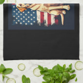 最高のラブラドール女子男性へイエロー・ラブラドール・レトリーバードッグレトリエフ キッチンタオル (折り畳み)