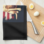 最高のラブラドール女子男性へイエロー・ラブラドール・レトリーバードッグレトリエフ キッチンタオル (四つ折り)