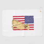 最高のラブラドール女子男性へイエロー・ラブラドール・レトリーバードッグレトリエフ ゴルフタオル (横)